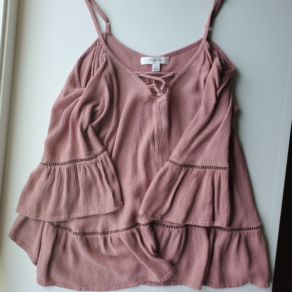 off the shoulder bell sleeve top